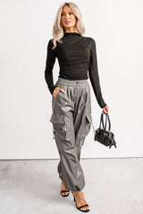 If You Knew Mock Neck Long Sleeve Top (Black)
