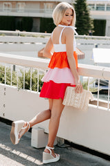 Luxury Layers Tiered Babydoll Mini Dress (Multi)