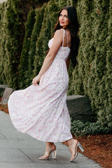 Rosy Days Sleeveless Floral Maxi Dress (Light Pink)
