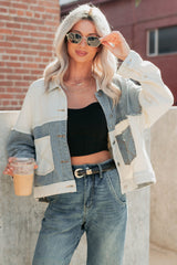 Honey Blush Waffle Denim POL Jacket (Ivory/Multi)