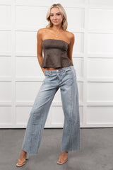 Glenn High Rise Wide Leg Jemina Denim Jeans (Light)