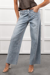 Glenn High Rise Wide Leg Jemina Denim Jeans (Light)