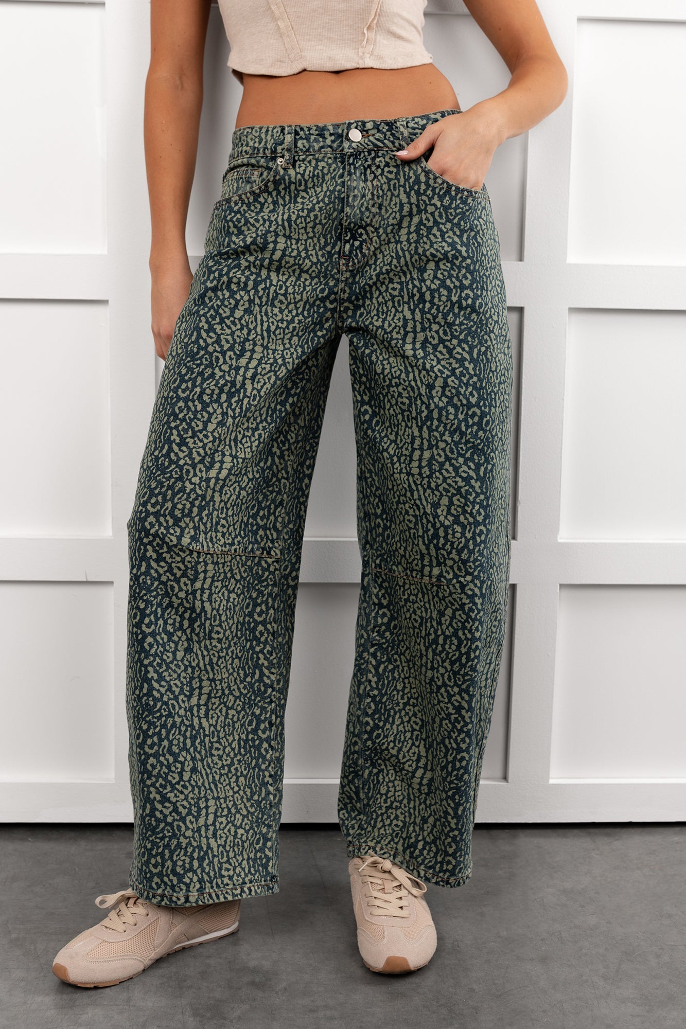 Boden Leopard Wide Leg ANWND Jeans (Denim)