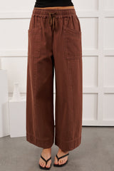 Hurley High Rise Wide Leg Mitto Shop Pants (Cocoa)