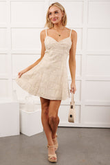 Starry Wink Sleeveless Detailed Mini Dress (Ivory)