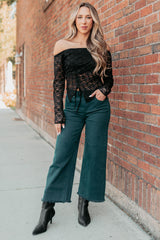 Walter High Rise Wide Crop Risen Jeans (Hunter Green)