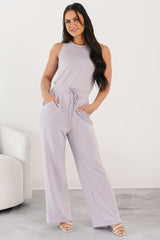 Laid-Back Livin' Sleeveless Jumpsuit (Lilac)