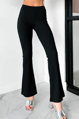 Dafina Ribbed Flare Pants (Black)
