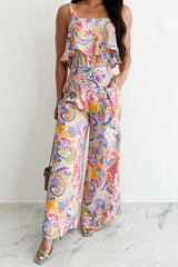 Colorful Imagination Printed Wide Leg Pants (Multi)