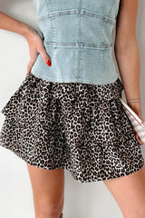 Wildly Unexpected Leopard Print Ruffle Skirt (Mocha Mix)