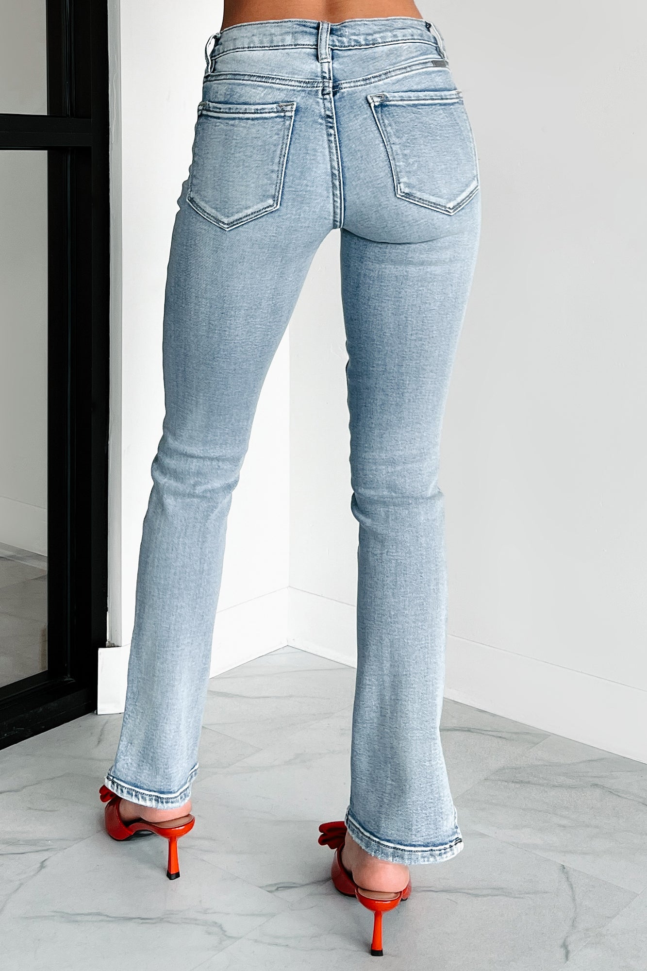 Polina Kancan Mid Rise Y2K Bootcut Jeans (Medium)