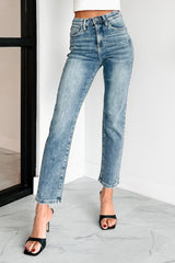 Edna Special A Tummy Control Slim Straight Jeans (Dark)