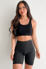 Hustle For The Muscle High Waist Biker Shorts (Black)