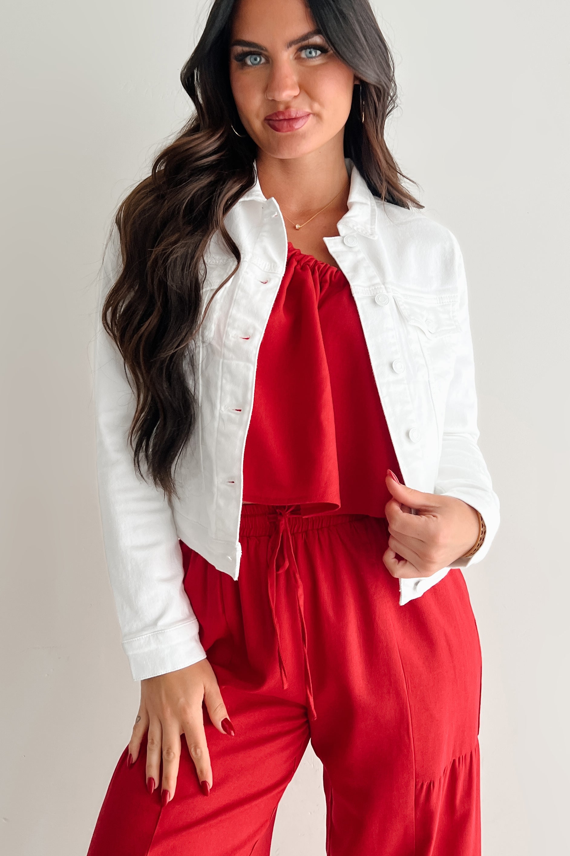 Classy In Cotton Eunina Denim Jacket (White)