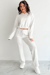 Living In Peace Cropped Hoodie (Chalk)