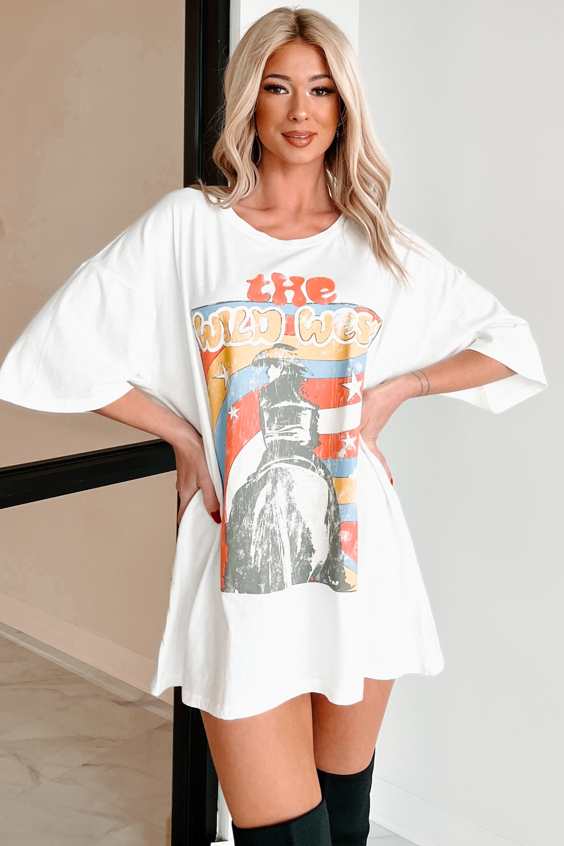 "The Wild West" Oversized Graphic Tee (Ivory)