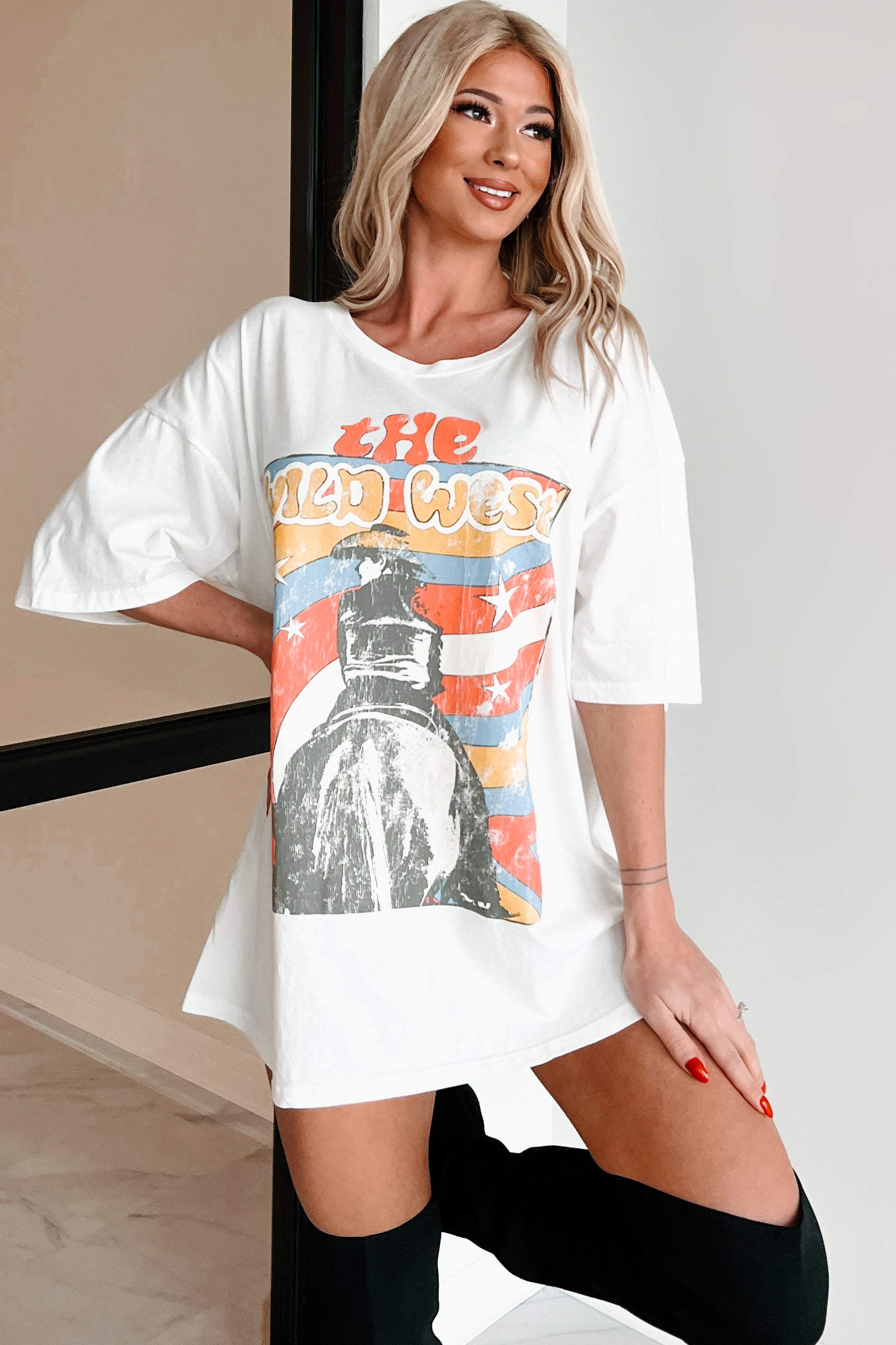 "The Wild West" Oversized Graphic Tee (Ivory)