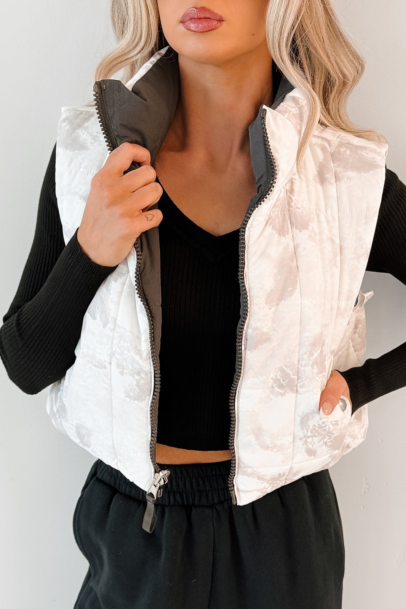 Ellery Papermoon Reversible Puffer Vest (White/Grey)