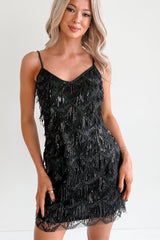 Lavish Looks Sleeveless Sequin Mini Dress (Black)