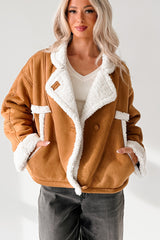 Carol Nights Faux Suede Sherpa Jacket (Camel)