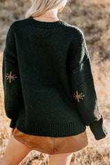 Raised On Rodeo Cowboy Boot Knit Sweater (Black)