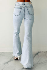 Gwen Tummy Control Saige Flare Star Jeans (Light)