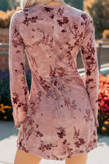 Top Tier Love Floral Velvet Mini Dress (Blush)