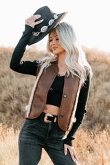 Mountain Muse Faux Suede Vest (Chocolate)