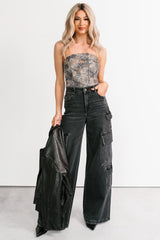 Cabin Moments Strapless Corset Top (Camo)