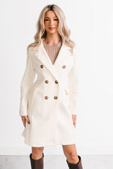 Downtown Drift Button Up Lightweight Coat (Ivory)