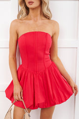 Welcome Back Dreamer Corset Strapless Mini Dress (Magenta)
