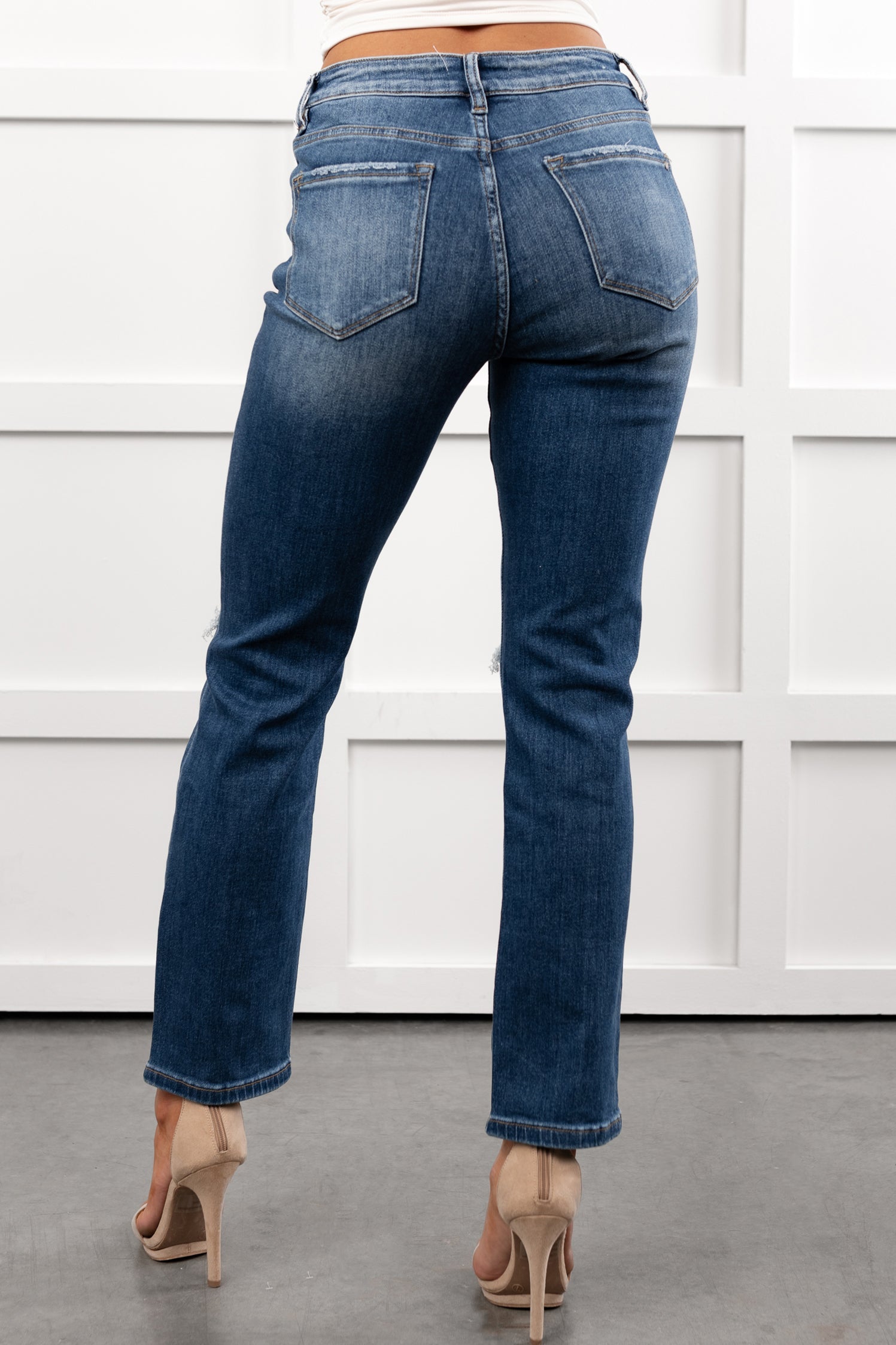 Santos Distressed Mica Denim Crop Jeans (Ethelmary)