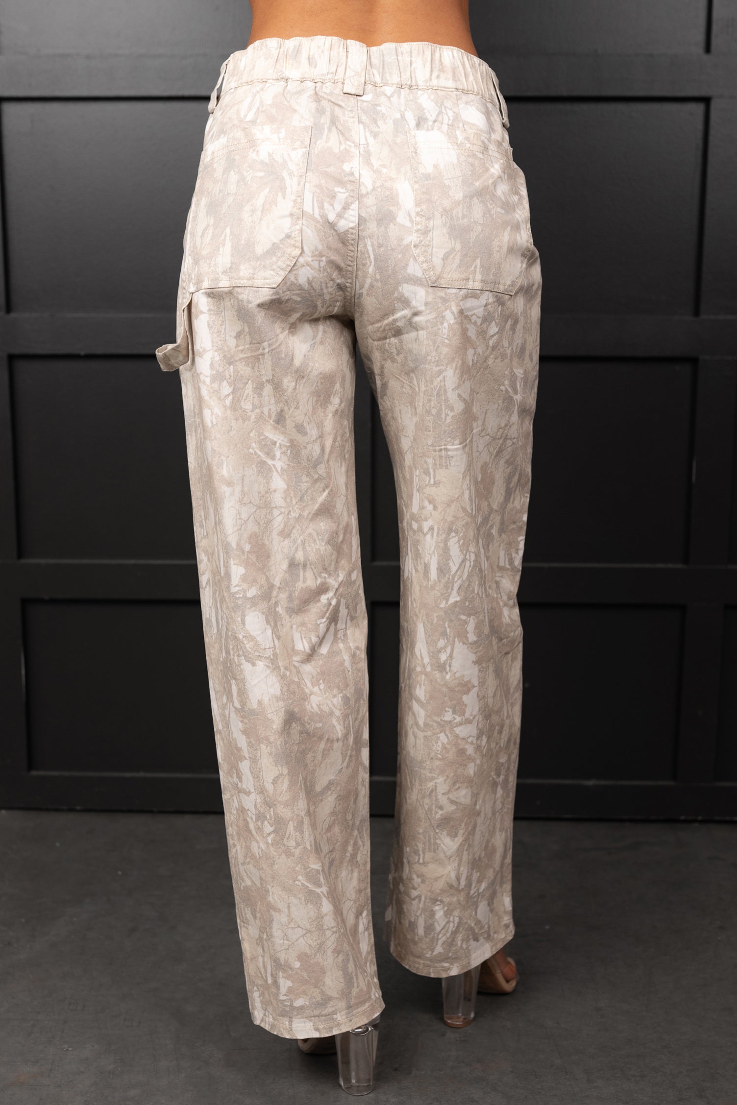 True Authority High Rise Wide Leg Pants (Camo)