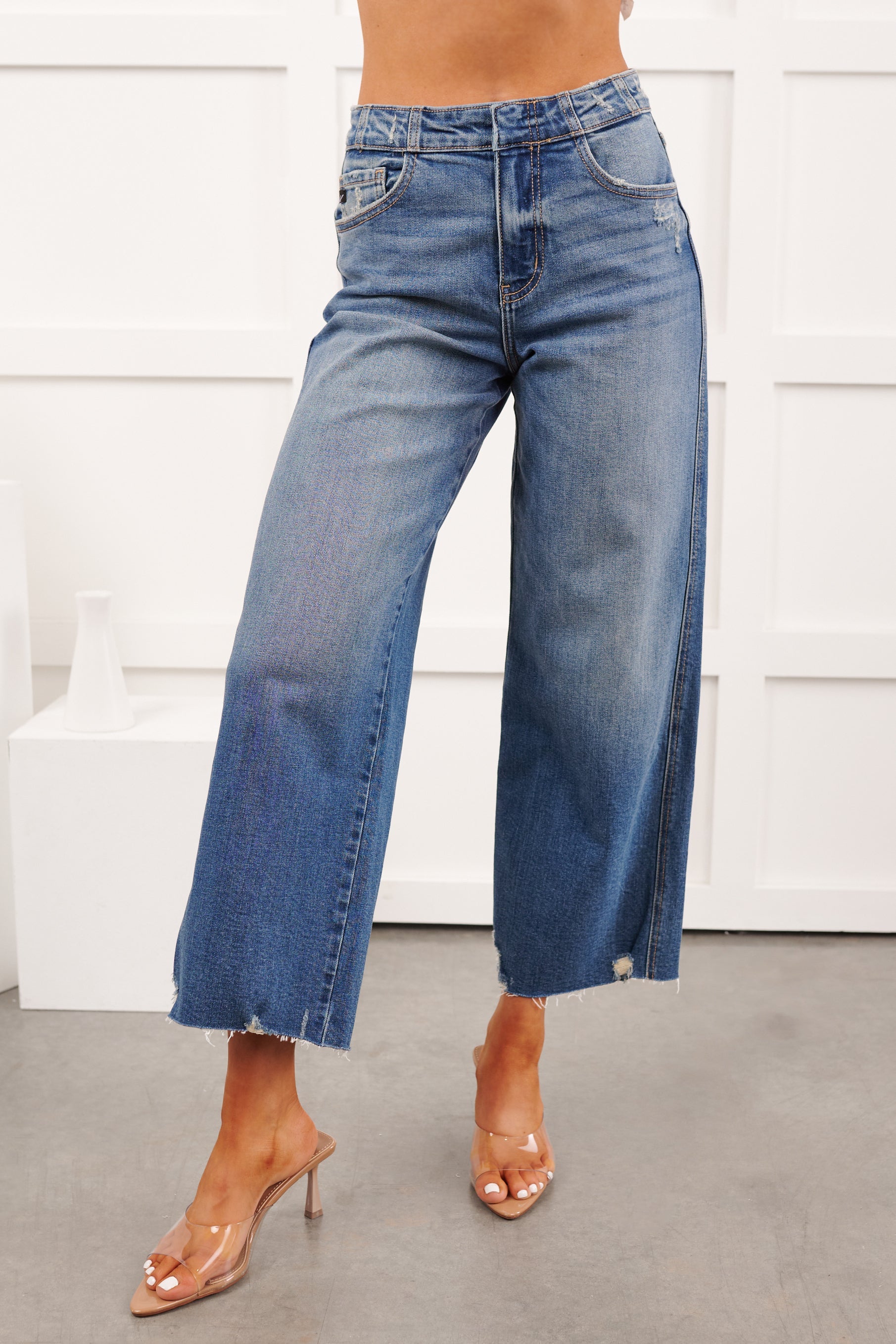 Gerard High Rise KanCan Wide Crop Jeans (Medium)