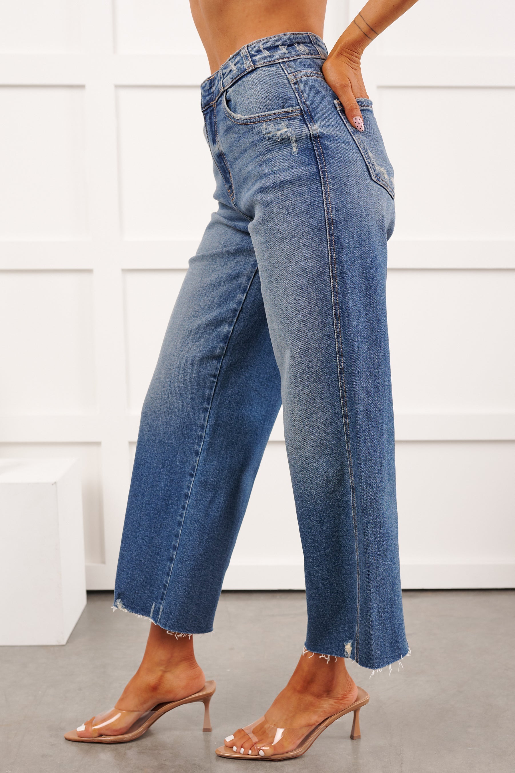 Gerard High Rise KanCan Wide Crop Jeans (Medium)