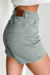 Beau High Rise Judy Blue Denim Shorts (Olive Stone)