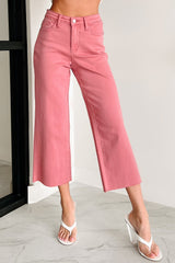 Victoria Crop Wide Leg Judy Blue Jeans (Rose)