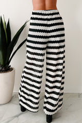Breezy Not Busy Wide Leg Crochet Pants (Ivory/Black)