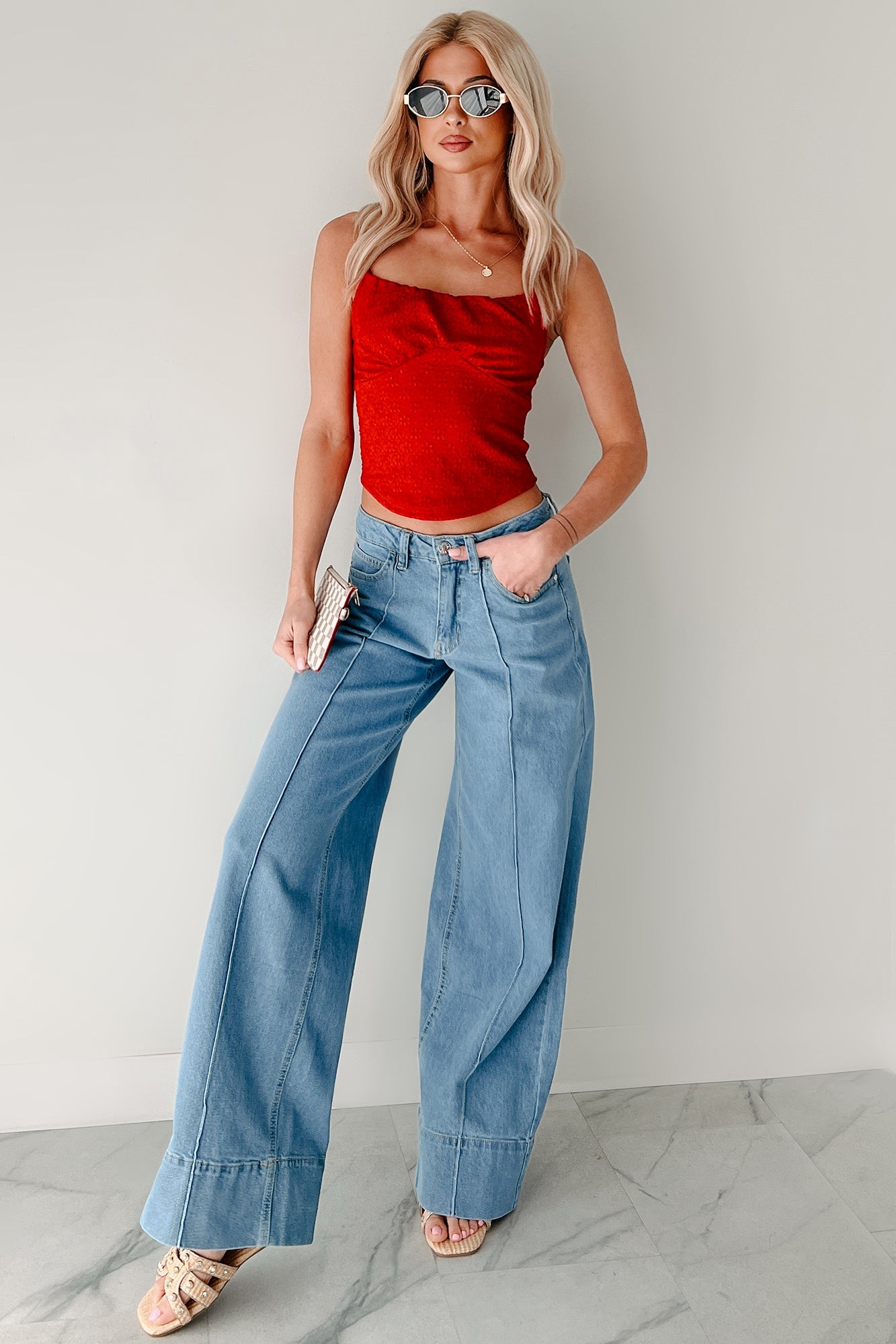 No Style Compares Lace Tank Top (Red)