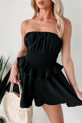 Dreams In The Garden Strapless Romper (Black)