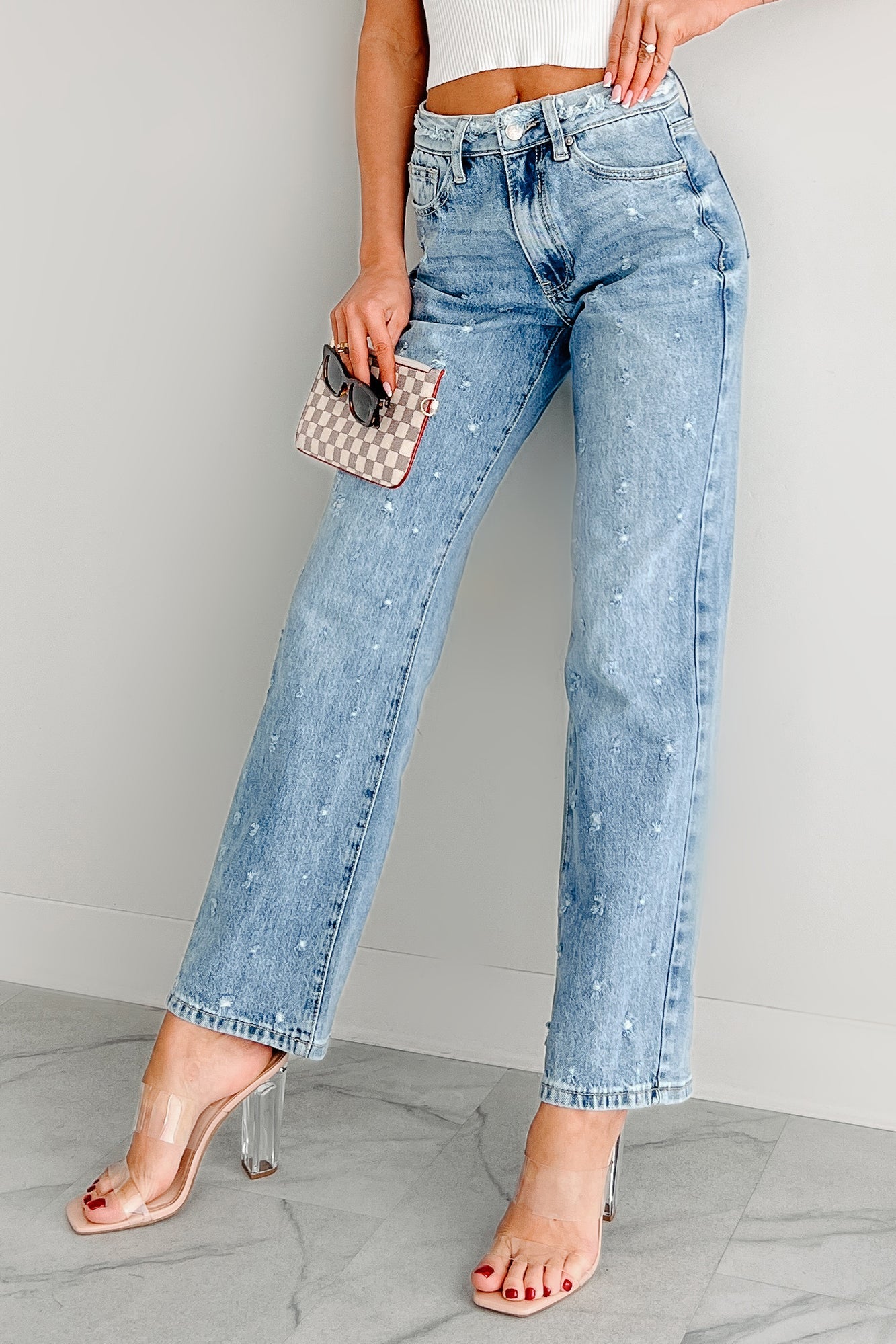 Noelle Distressed Straight Leg Special A Jeans (Medium)