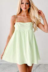 Eyes That Tease Babydoll Romper Dress (Lime)