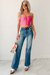 Liora High Rise Wide Leg Indigo Reign Jeans (Medium Blue)