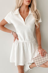 Winner Takes It All Active Mini Dress (White)