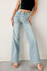 Zella High Rise Wide Leg Eunina Jeans (Medium)