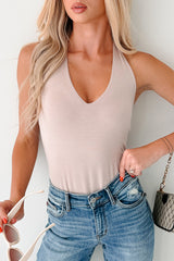 Raincheck Romance Halter Neck Bodysuit (Light Taupe)