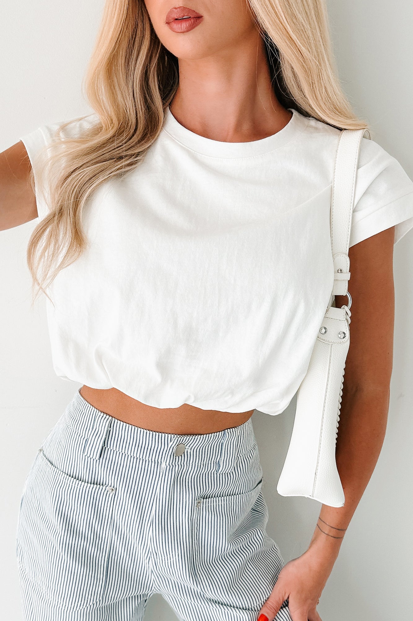 Mind Over Matter Bubble Hem Top (White)