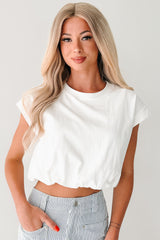 Mind Over Matter Bubble Hem Top (White)