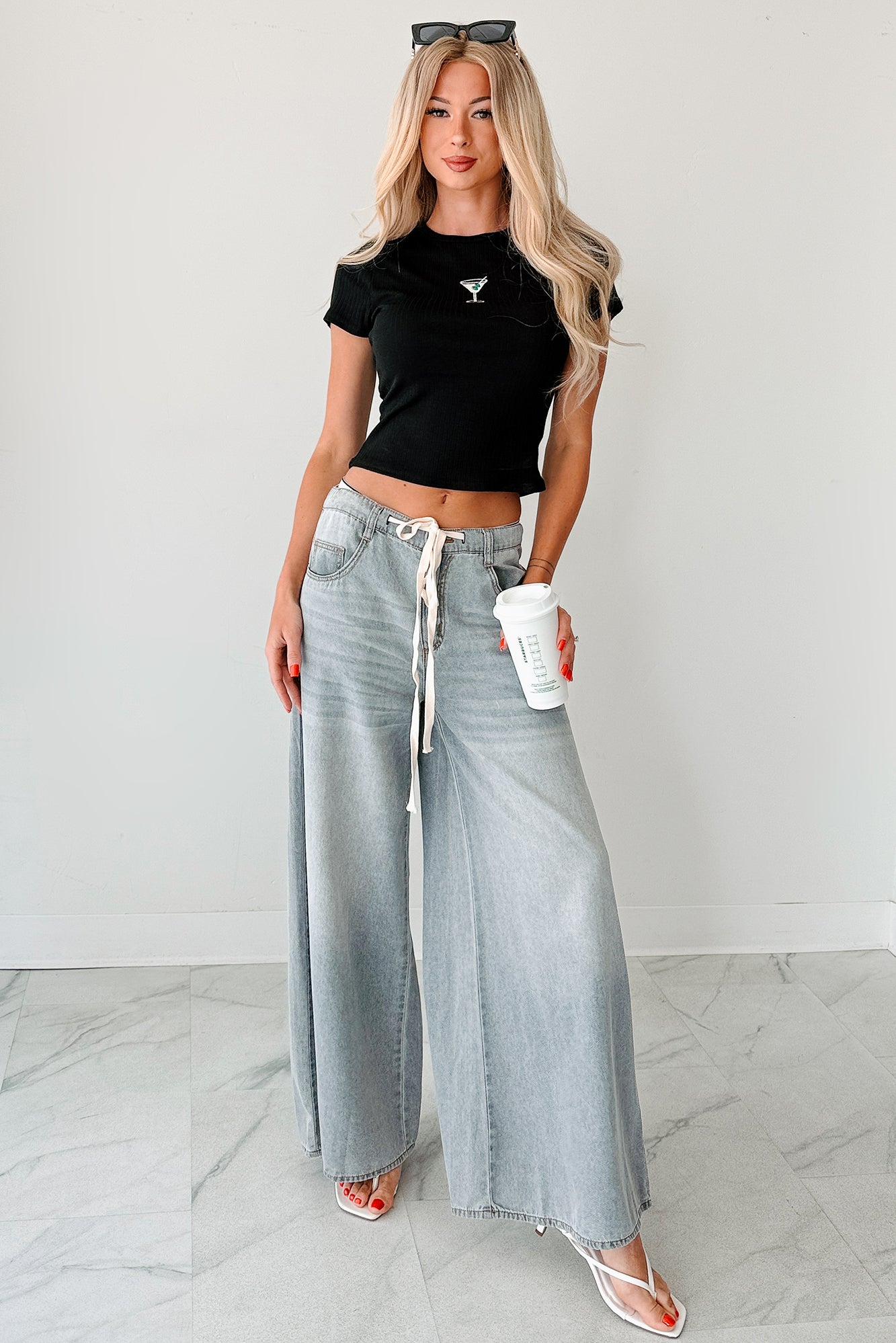 Marin Ombre Wide Leg NoaBoa Jeans (Denim Grey)