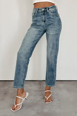 Halle Tummy Control Straight Saige Jeans (Medium Dark)